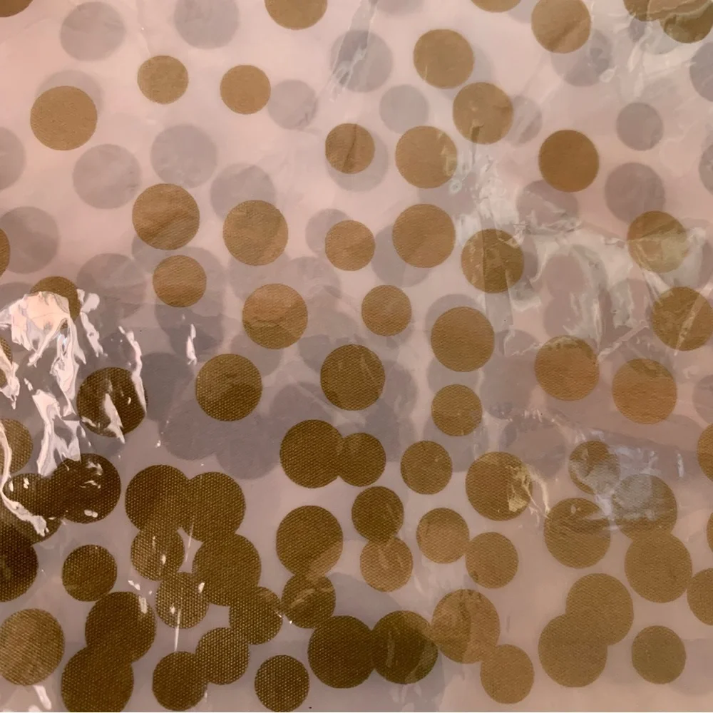 NEW 4 Pack of Tablecloths White with Gold Polka Dots for Party or Wedding
